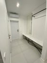 White hallway with a mirror Royalty Free Stock Photo