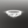 White halo angel ring. Isolated on black transparent background, vector illustration Royalty Free Stock Photo