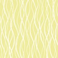 White hand drawn abstract vertical wavy doodle lines. Seamless vector mesh pattern on yellow background. Great as a Royalty Free Stock Photo