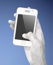 White Hand Holding Mobile Phone Royalty Free Stock Photo