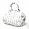 White Handbag Vector 3d Model With Aggressive Quilting