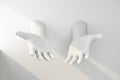 White hands stretched out of the wall Royalty Free Stock Photo
