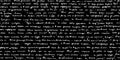 White handwritten illegible text vector seamless pattern with blots on black background