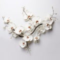 White Hanging Orchid Wall Art: Paper Sculpture Inspired By Cardi B And Neoclassicism