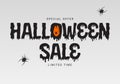 white Happy Halloween, Shop Now poster Template Background with bat and spider. Vector Illustration