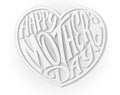 White Happy Mothers Day Heart Royalty Free Stock Photo