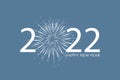white happy new year 2022 typography with fireworks Royalty Free Stock Photo