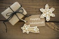 White Happy Weekend with Christmas Decoration Royalty Free Stock Photo