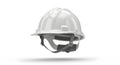 White Hard Hat on Plain Background with Subtle Shadow for Safety Concepts Royalty Free Stock Photo