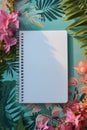 a white hardcover spiral notebook