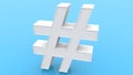 White hashtag on blue background Royalty Free Stock Photo