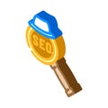white hat seo isometric icon vector illustration Royalty Free Stock Photo