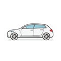 White Hatchback Car Illustration Simple Automotive Vehicle Image Royalty Free Stock Photo