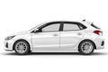 White hatchback car on white background Royalty Free Stock Photo