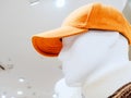 White head of a male mannequin in a red cap Royalty Free Stock Photo