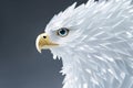 White-headed eagle, glass plumage, golden beak, symbolic figure with copy space