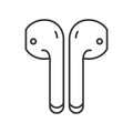 White headphones color line icon. Wireless headphones. Pictogram for web page, mobile app, promo. UI UX GUI design element