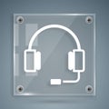 White Headphones icon isolated on grey background. Earphones. Concept for listening to music, service, communication and Royalty Free Stock Photo