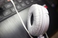 White headphones photo Royalty Free Stock Photo