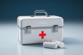 White health care box aids in the organization and storage of medical supplies Royalty Free Stock Photo