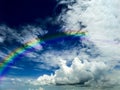 white heap cloud and clear blue sky and rainbow Royalty Free Stock Photo