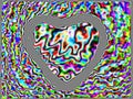 Psychedelic heart with copy space