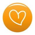 White heart icon orange