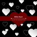 White heart love arrow Valentine`s Day, black background, greeting card, text red space, posters, brochure, banners , Wallpaper