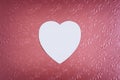 White heart on pastel textured pink background Royalty Free Stock Photo