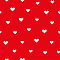 White heart pattern on red background