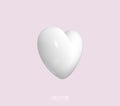 White heart. Realistic 3d design icon white heart symbol love. Side view. Vector. Illustration Royalty Free Stock Photo