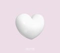 White heart. Realistic 3d design icon white heart symbol love. Vector. Illustration Royalty Free Stock Photo