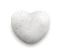 White heart rock, white heart stone, white marble pebble in heart shape, love stone Royalty Free Stock Photo