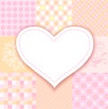 White heart. romantic background patchwork