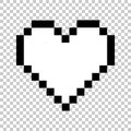 White heart shape love. Gaming pixel 8bit. Valentines day.