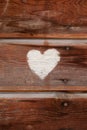 White Heart on Wooden Wall