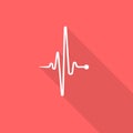 White heartbeat line on red background Royalty Free Stock Photo