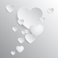 White hearts, beautiful concept of Valentines day - vector