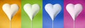 white Hearts collection banner colored plain background