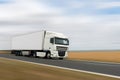 White heavy truck on a road