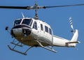 White helicopter in flight Royalty Free Stock Photo