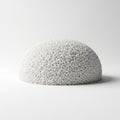 A White Hemispherical Object Covered in Numerous Small White Oval Shapes on a White Background Royalty Free Stock Photo