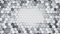 White hexagonal cells abstract 3D rendering Royalty Free Stock Photo