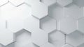 White Hexagonal Geometric Pattern with Subtle Circuit Board Lines and Shadows Keywords: hexagon, hexagonal, pattern Royalty Free Stock Photo