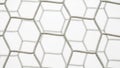 White hexagonal tiles pattern isolated on white background Royalty Free Stock Photo