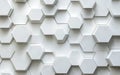 White Hexagonal Wall Pattern with 3D Depth Royalty Free Stock Photo