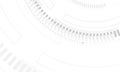 White hi-tech digital abstract background with technology elements and circular structure Royalty Free Stock Photo