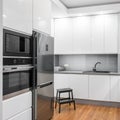 White high-gloss kitchen Royalty Free Stock Photo