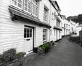 White Holiday Cottages in the Historic Harbour town of Polperro , Cornwall, UK Royalty Free Stock Photo