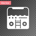 White Home stereo with two speakers icon isolated on transparent background. Music system. Vector Royalty Free Stock Photo